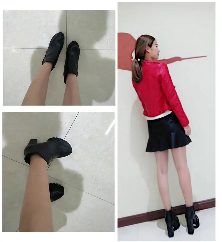 Super High Heel Boots High Heel Shoes Thick Heel Short Boots Autumn Winter 2025New Waterproof Platform Single Boot Women Boots