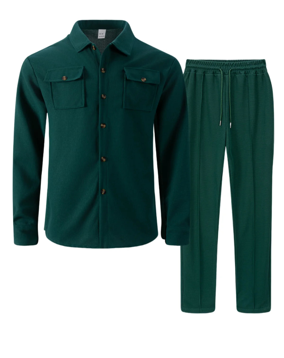 Men's Spring Autumn Casual Suit Street Style Solid Color Loose-Padded Long-Sleeved Two-Piece Set Fashionable Outerwear Suit set