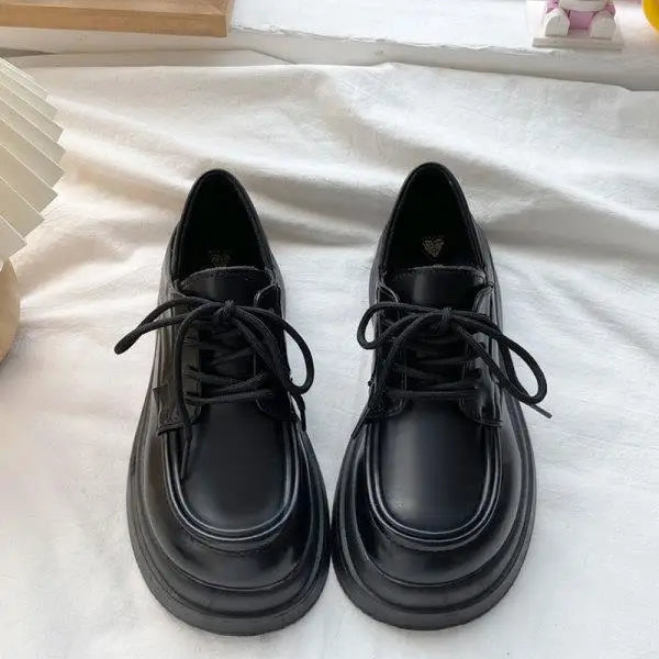 Women's Shoes Platform Round Toe British Style All-Match Oxfords Casual Female Sneakers Shallow Mouth Flats Autumn Loafers With