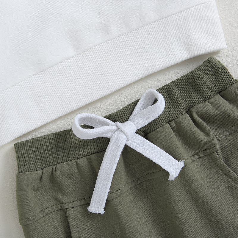 visgogo 0-3Years Baby Boys Clothes 2Pcs Fall Winter Outfits Long Sleeve Contrast Color Pullover Tops and Pants Toddler Tracksuit