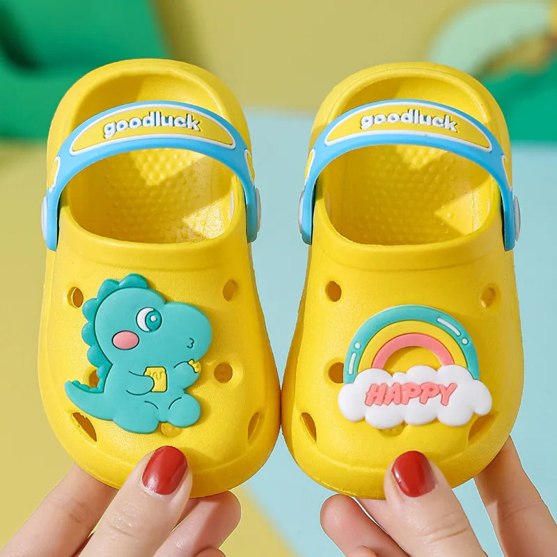 Summer Kids Sandals Hole Children's Shoes Slippers Soft Anti-Skid Cartoon Hole Baby Shoes Sandy Beach for Boys Girls