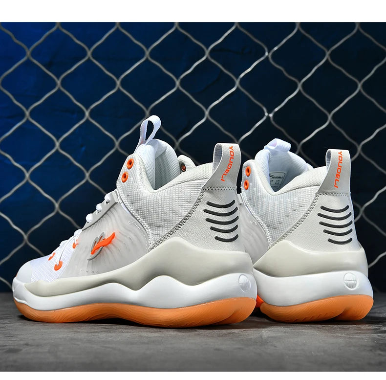 Basketball shoes for men breathable youth students grip anti-slip cushioning high elastic professional training sports shoes