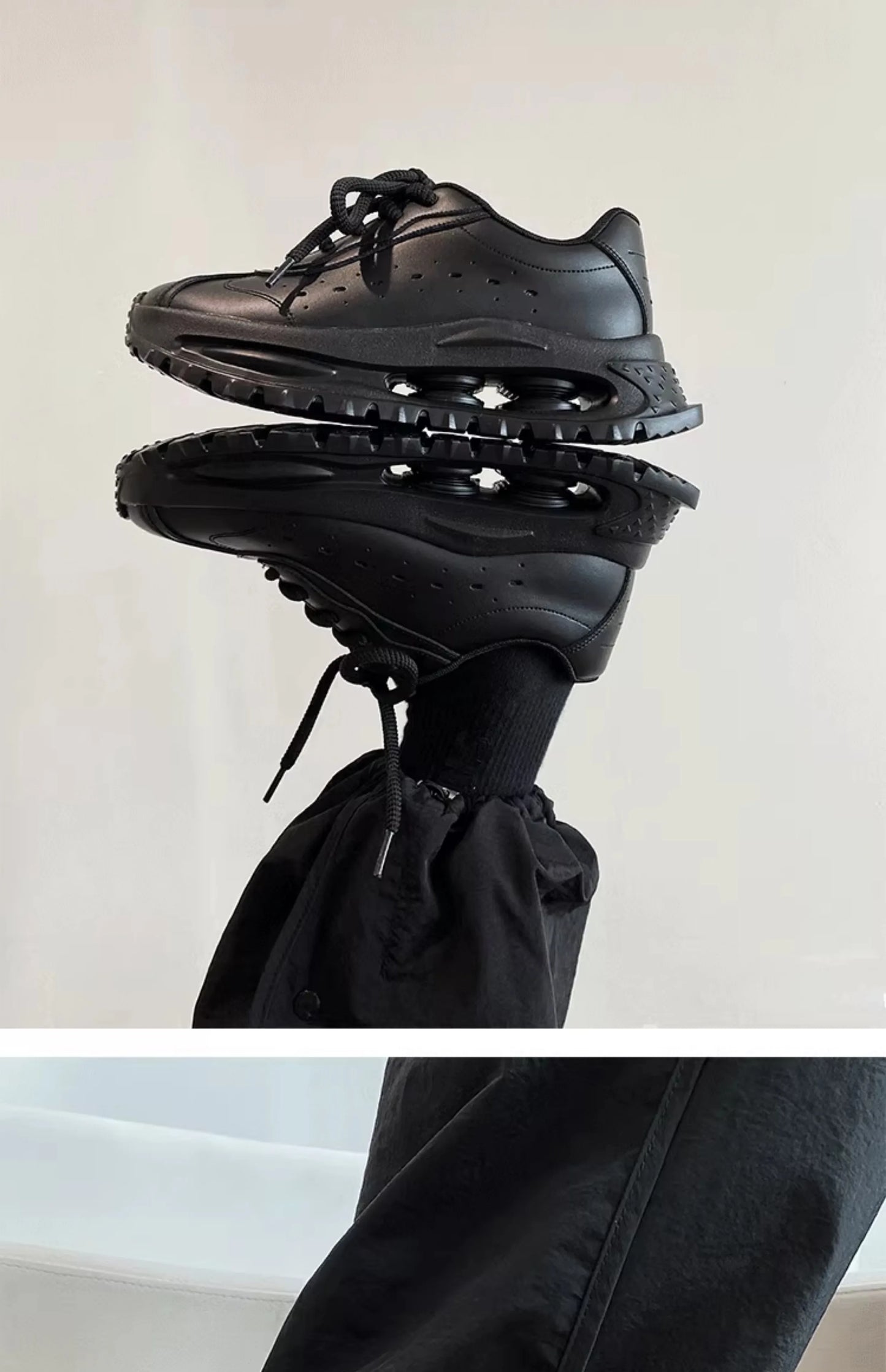 Sports shoes for men casual leather shoes street fashion brand design shock absorption soft sole height increasing dad shoes