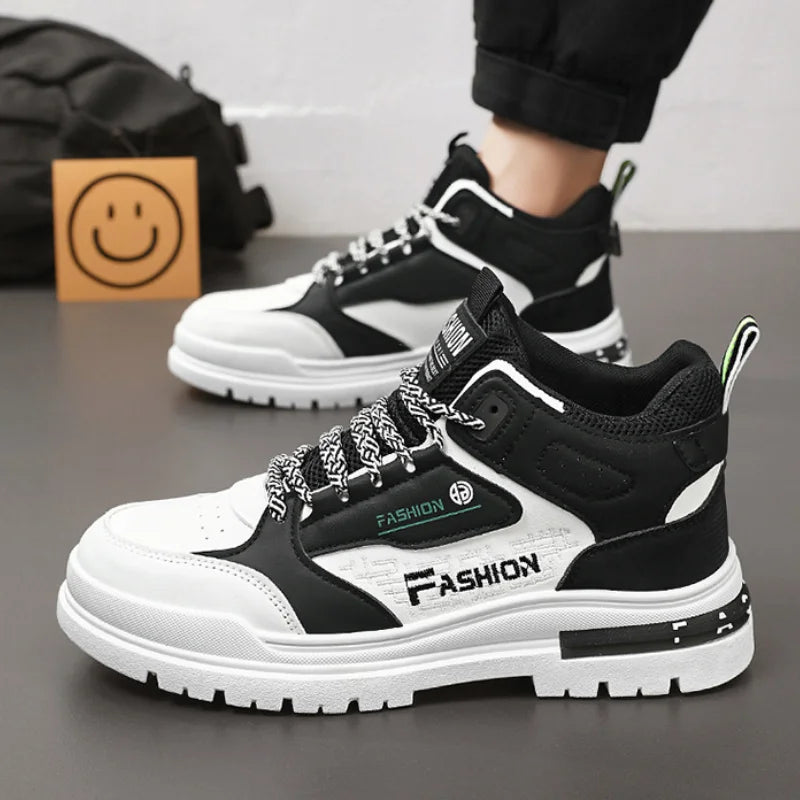 Men's Casual Boots Stylish Thick-soled Non-slip Hiking Boots Breathable High-top Sneakers Ankle Boots for Men Bottes Pour Hommes