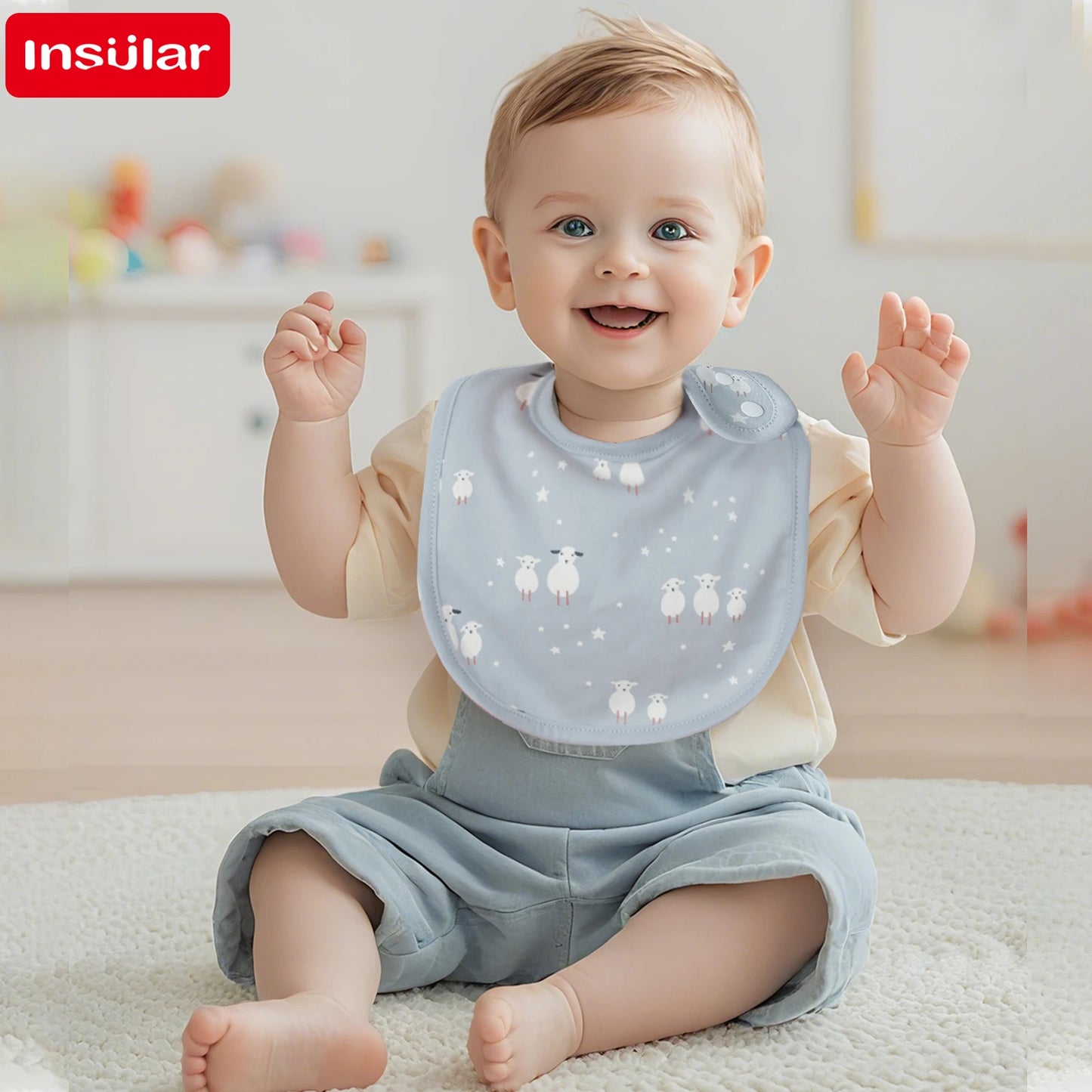 5 Pcs/set Baby Bibs U-shaped Infant Saliva Towel Easy to Wipe Kids Eating Cloth 100% Cotton Anti-spitting Skin-friendly 1-3Y