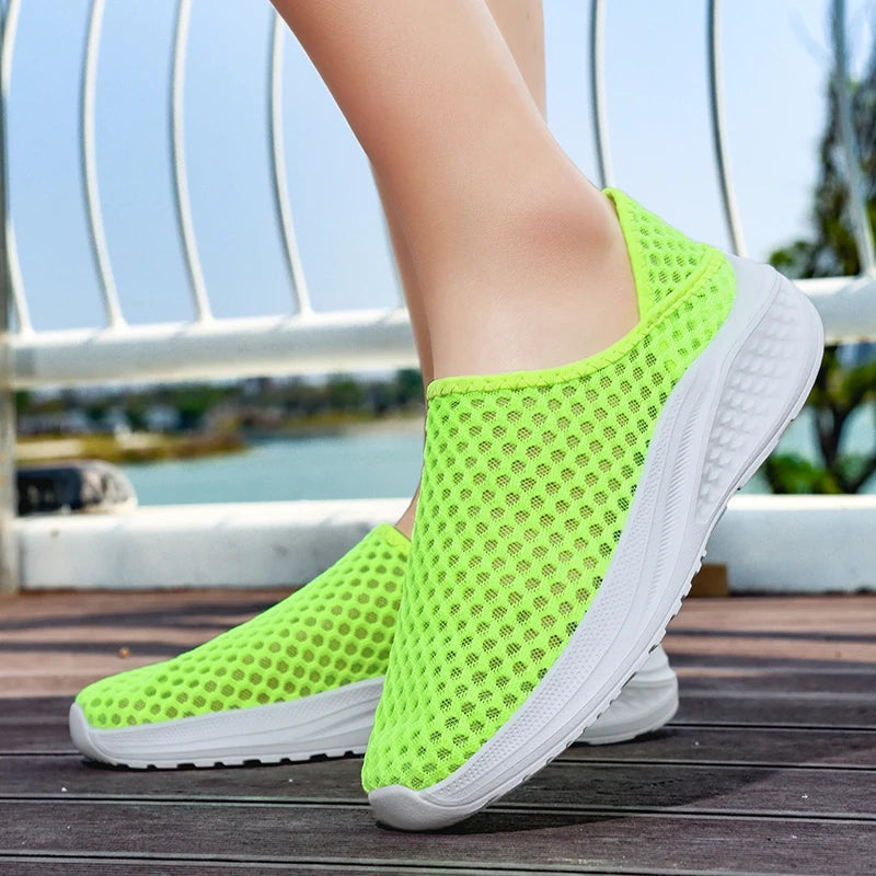 Women Shoes Loafers Light Walking Breathable Summer Comfortable Casual Shoes Women Sneakers  Black Whitezapatillas de mujer