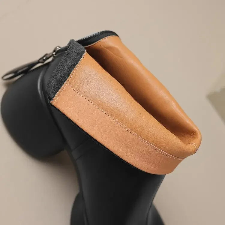 Booties Round Toe Women's Ankle Boots Fashion 2025 Very High Heels Heeled Female Short Shoes Chic and Elegant Boot Footwear Pu