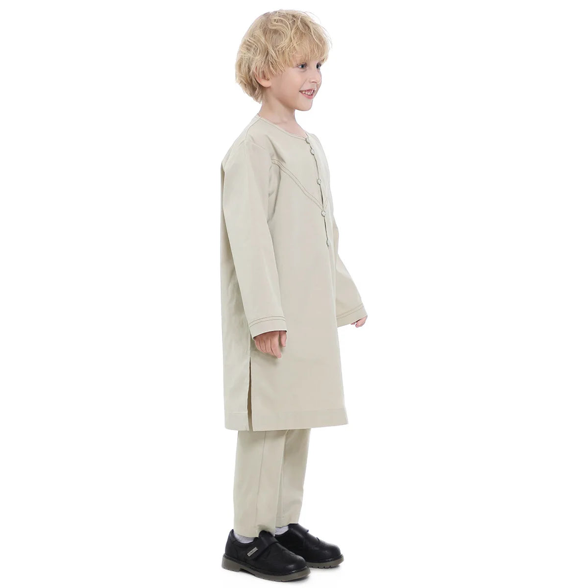Muslim Kids Jubba Thobe Arab Boy Thobe Children Abaya Ramadan Dress Pant Set 2 Piece Caftan Robe Kaftan Musulman Ensembles