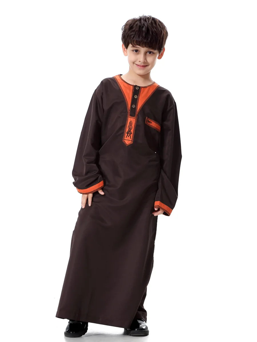 Eid Muslim Kids Abaya Jubba Thobe Dress Kimono Boy Thobe Thawb Caftan for Children Ramadan Long Robes Dress Dubai Arab 2026