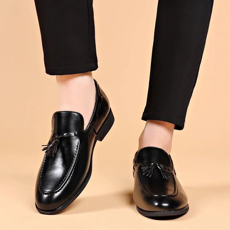 Mens Dress Shoe Fashion Male Loafers Business Wedding Shoe Men Black Elegant Classic Man Formal Leather Social Men's Lofer