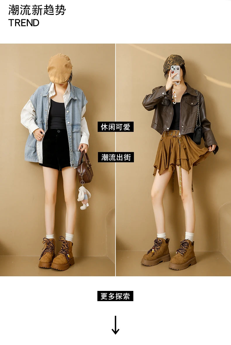 Thick-soled boots, Mallard work boots, versatile casual stylish ankle boots, MD-3