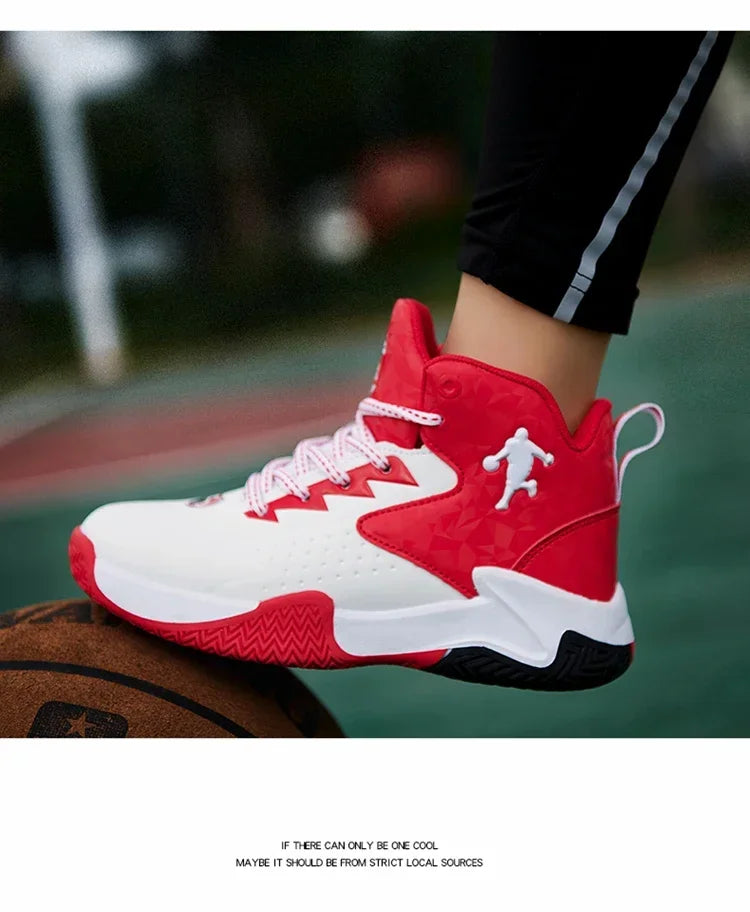 Boys Basketball Shoes High Quality Soft Top Thick Sole Non-slip Kids Sneakers Children Trainer Shoes Outdoor Boy Sport Basket