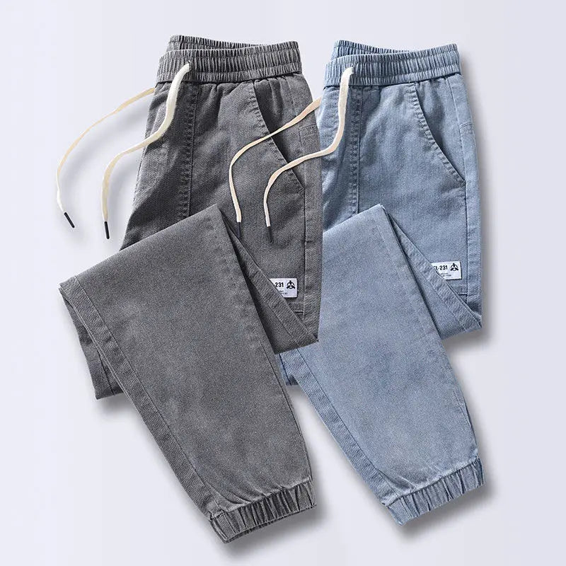 Men's Jeans Korean Fashion Loose Spring Autumn 2022 New Style Tied Leg Track Men's Casual Workwear Harem Streetwear Pants Men
