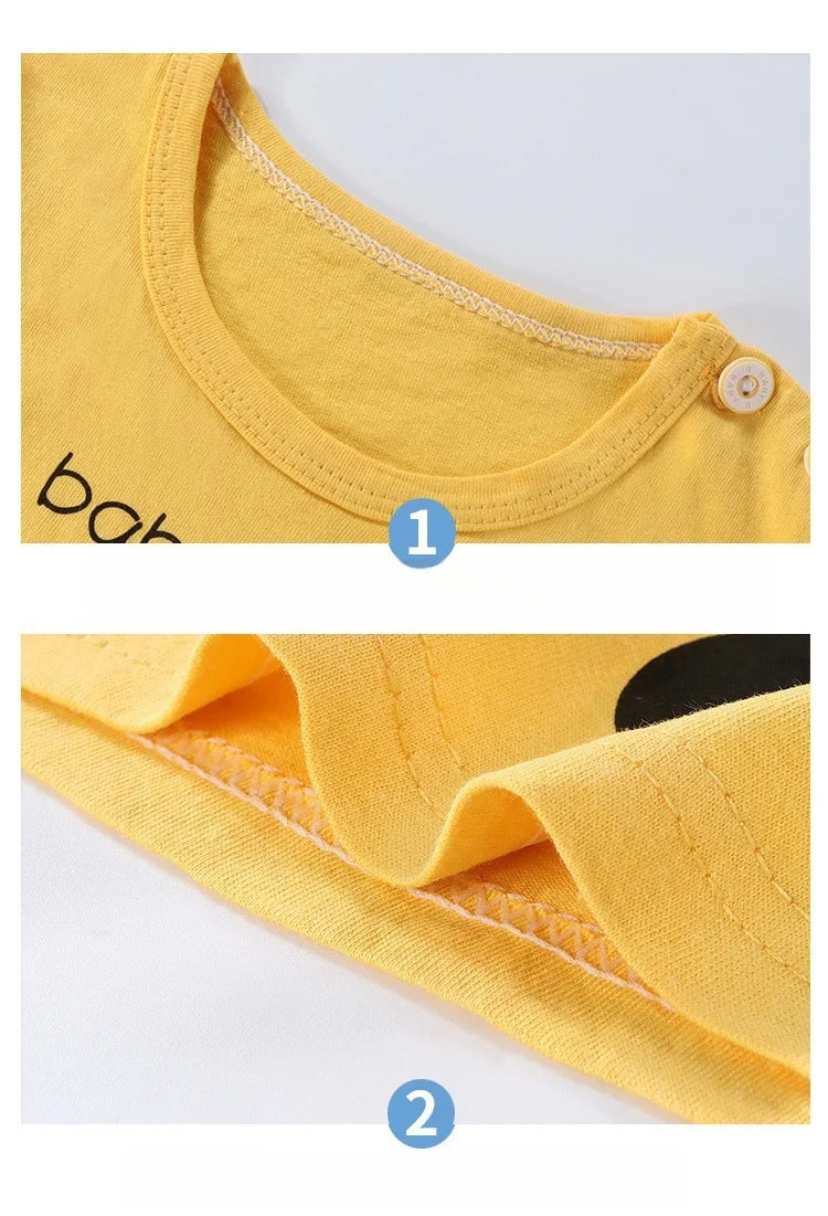 Fashion Kids Clothes Boys Sets Top Shorts 2PCS 100% Cotton Soft Summer Children Baby Cloths T-shirt Shorts Toddler Suit For 0-6Y