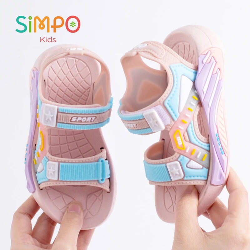 Summer Kids' Sandals Unisex Soft Bottom Casual Beach Shoes for Primary School Students Boys & Girls Charms Decorations
