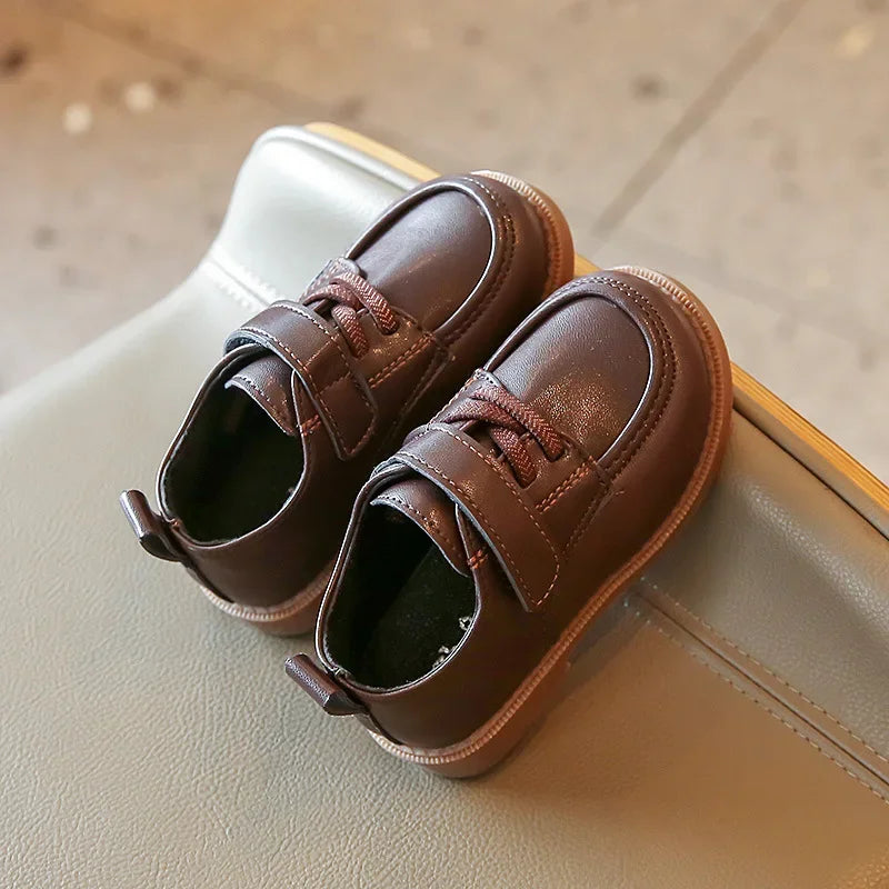 Kids Leather Shoe2023 Spring Autumn New British Leather Shoe Anti Slip Performance Shoes Boy Gril Kids Shoe Fashion Casual Shoes