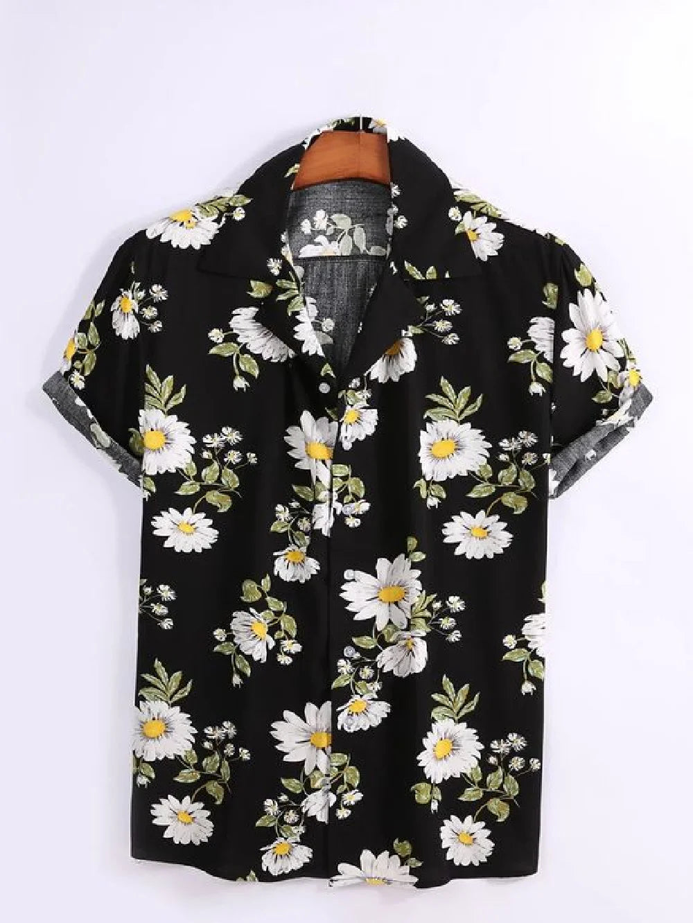 Men's short sleeved shirt new summer Hawaiian style lapel button up shirt casual fashion shirt large size