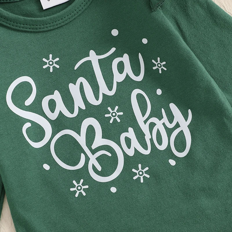 2024-08-20 Lioraitiin Christmas Infant Baby Girl Outfit Letter Ruffle Long Sleeve Romper Plaid Layered Ruffle Shorts Clothes