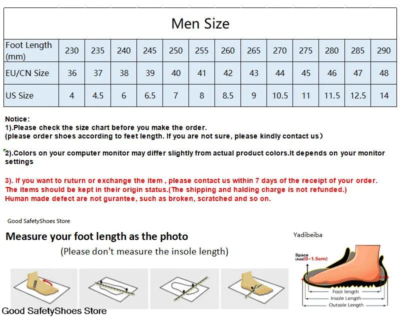 Safety Shoes Men For Work Sneakers Women Men Steel Toe Work Shoes Security Protective Shoes Lightweight Anti-Smash Anti-Puncture