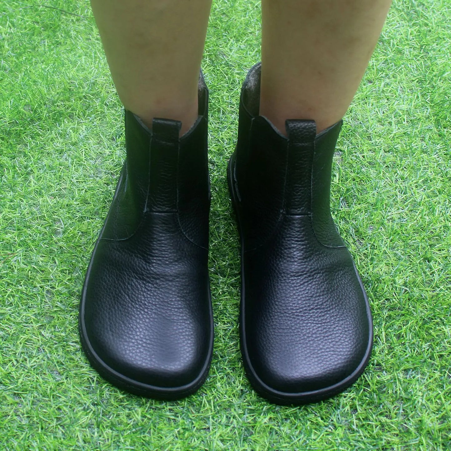 Barefoot Leather Boots With Wool Linning Inside For Women  man Zero Drop Wider Toes Box