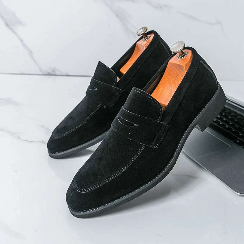 Classic Casual Leather Shoes For Men High Quality Social Shoes Men Fashion Slip On Flat Business Men's Loafers