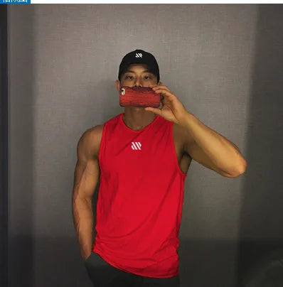 Mens Workout Tank Tops Mash Fabric Quick Dry Muscle Sleeveless Shirts Cut Off Slim Fit  Bodybuilding Gym Tees Singlet