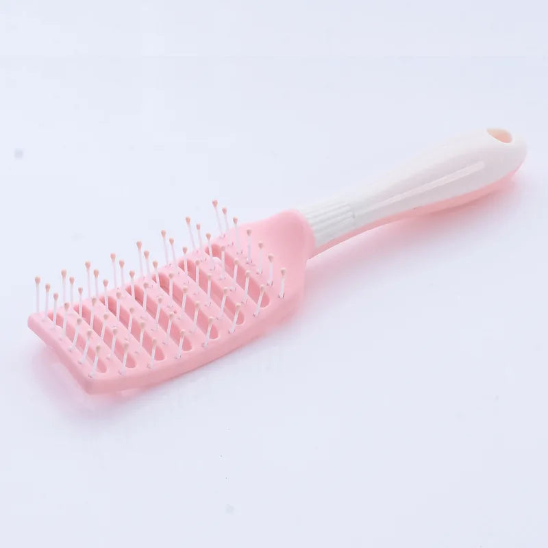 Cute Japanese Korean Massage Anti-screw Plastic Hair Brush White Curly Hair Hollow Activity Gym Untangling Hairdressing Comb
