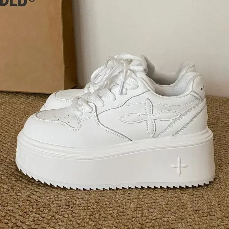 Women's Sneakers Spring Autumn Fashionable Casual Thick Soled Shoes Comfortable Height-increasing Platform Soles for Women