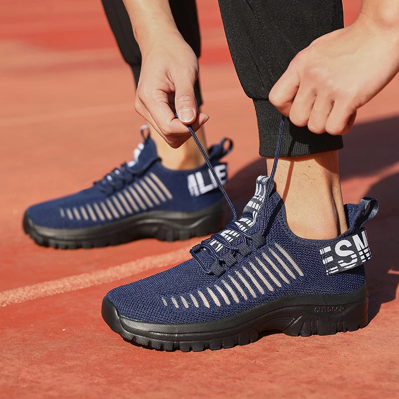 new Shoes for Man	Summer Walking Comfort Platform Sneakers Mesh Fashion Design Breathable Travel Training Jogging Shoes 36-46