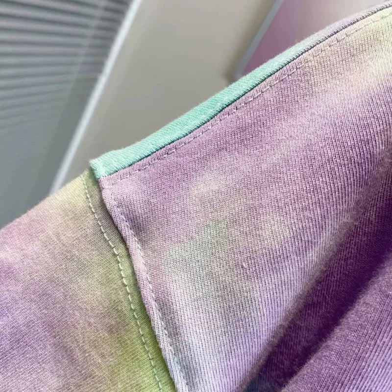 Summer Baby Clothes Set Kid Girls Disney Minnie Printed T-Shirts and Shorts 2pcs Suit Children Short Sleeve Tie Dye Outfits