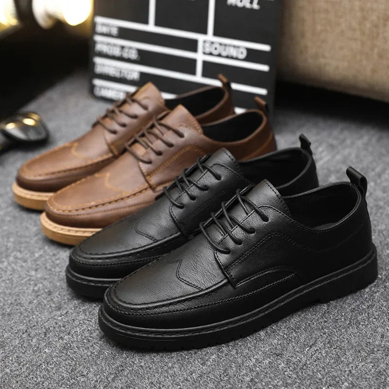 Classic Business Leather Shoes for Men Fashion Handcrafted Men's Dress Shoes Comfortable Flats Loafers Brand Men's Casual Shoes