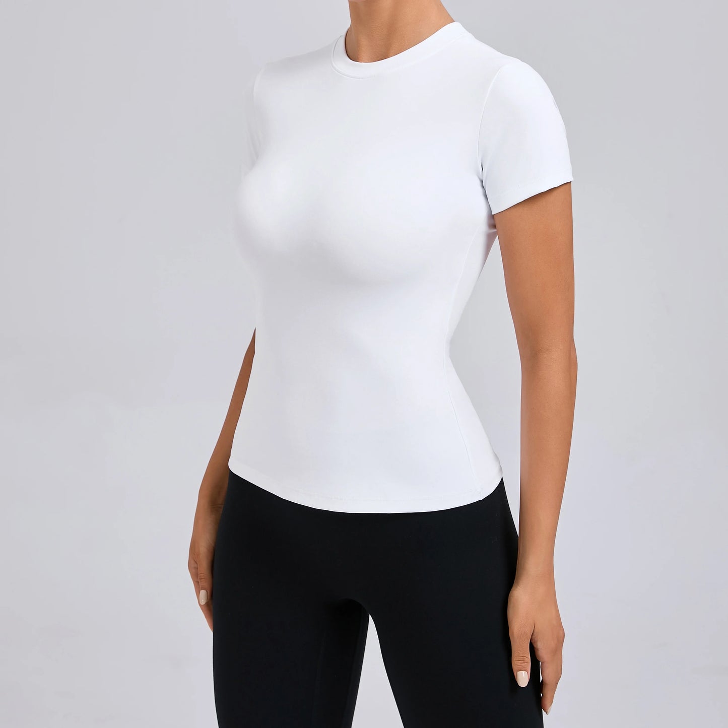 Women Top Yoga Shirts Quick Dry Running Tops Tights Push Up Workout Gym Clothes Short Sleeve Fitness Sports T-Shirts