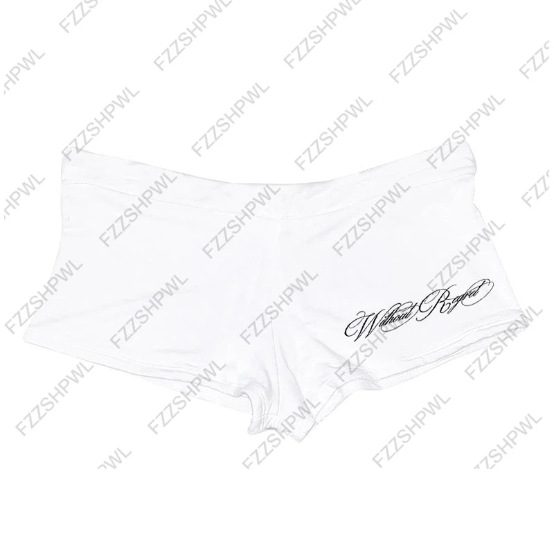 Y2K Shorts Grunge Goth Hip Hop Harajuku Letter Print Vintage Hot pants Streetwear High street Chic Casual Cleanfit Y2k Panties