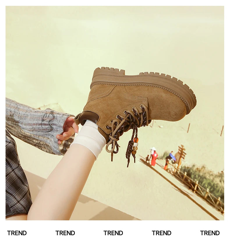 Thick-soled boots, Mallard work boots, versatile casual stylish ankle boots, MD-3