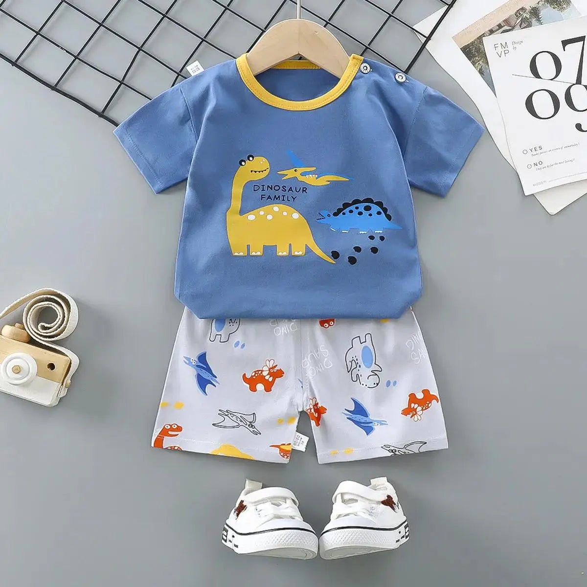 Children's Short Sleeve Set Summer Boys' Clothing Girls' T-shirt Baby Summer Clothing 2025 Children's Clothing