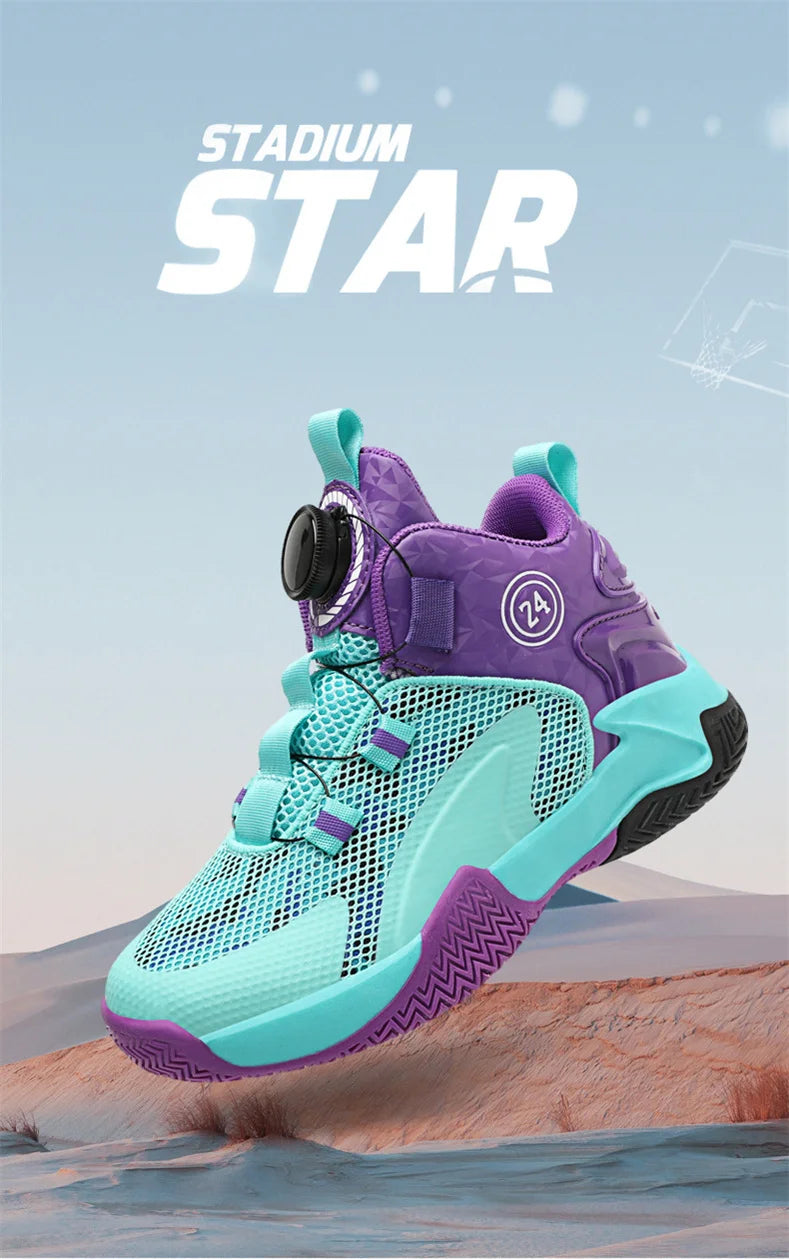 Kids Basketball Shoes Boys Sneakers Non-slip Child Trainer Basket Shoes Outdoor Children Sport Shoes