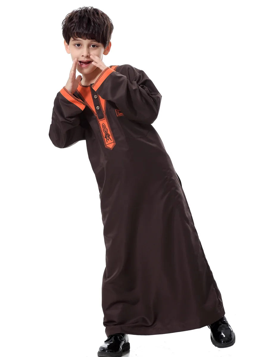 Eid Muslim Kids Abaya Jubba Thobe Dress Kimono Boy Thobe Thawb Caftan for Children Ramadan Long Robes Dress Dubai Arab 2026