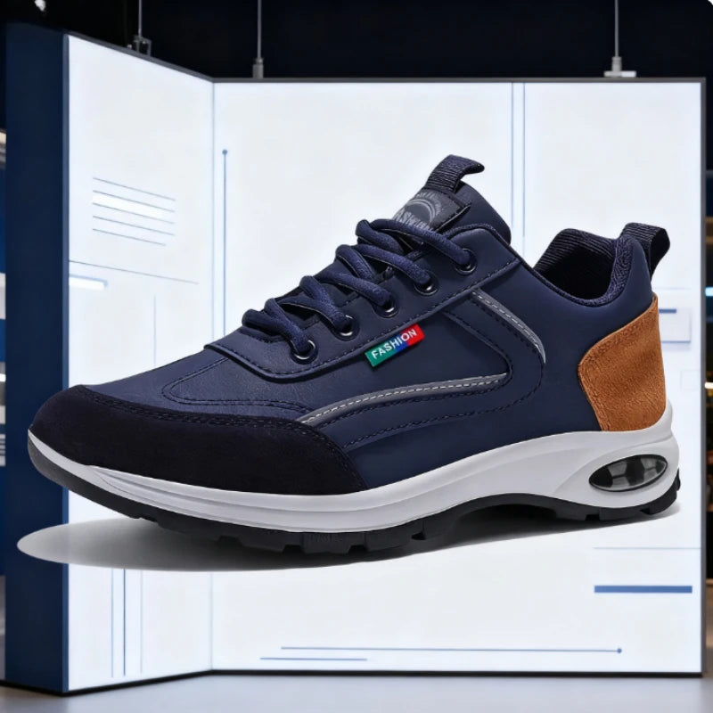 Fashion Sneakers for Men Non Slip Shoes Suede Detailing Outdoor Versatile Lace Up Platform Shoes Spring and Autumn Sports Shoes