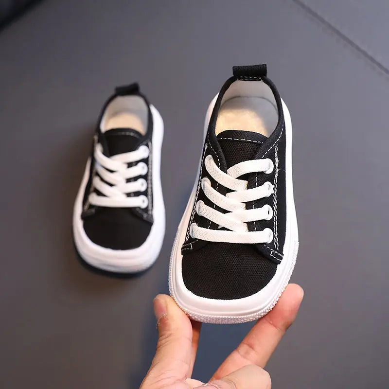 Kids Non-slip Comfort Sneakers Shoe Toddlers Tennis shoesChildren Sport Canvas Shoes Lace-up Girls Flat Boys Casual Shoes