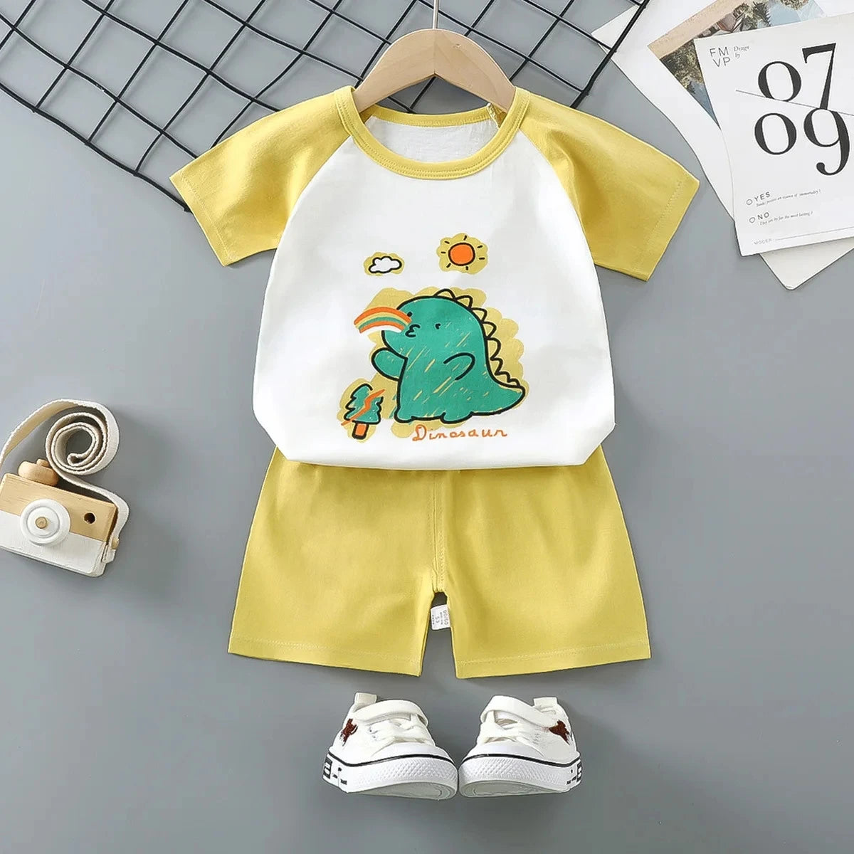 Children's Short Sleeve Set Summer Boys' Clothing Girls' T-shirt Baby Summer Clothing 2025 Children's Clothing
