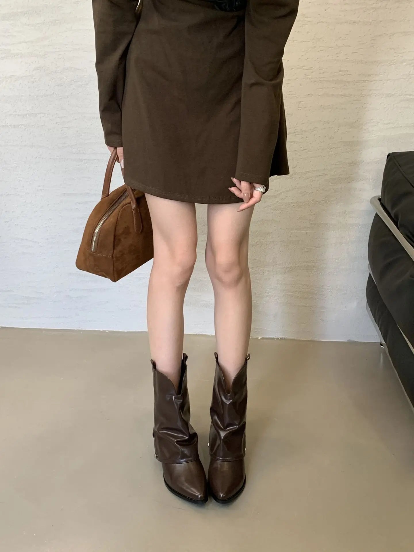 Women's Boots 2025 Autumn New Fashion Retro Pointed Toe Female Ankle Boots Synthetic Leather Outdoor Anti Slip Boots Botas Mujer