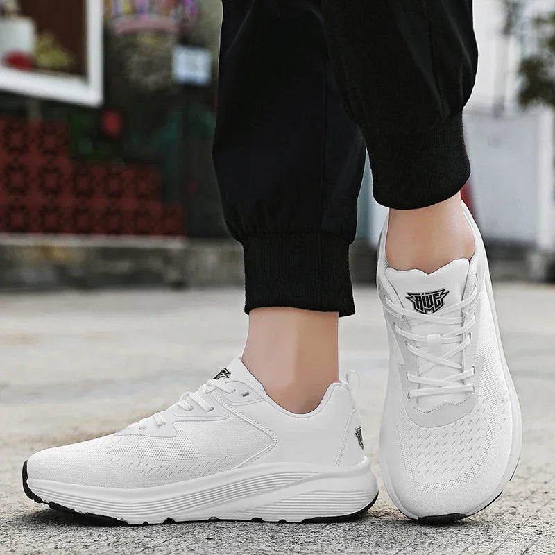Shoes for Men Breathable Wear Resistant Athletic Training Sneakers White Sports Shoes Tennis Men's Running Walking Travel Shoes