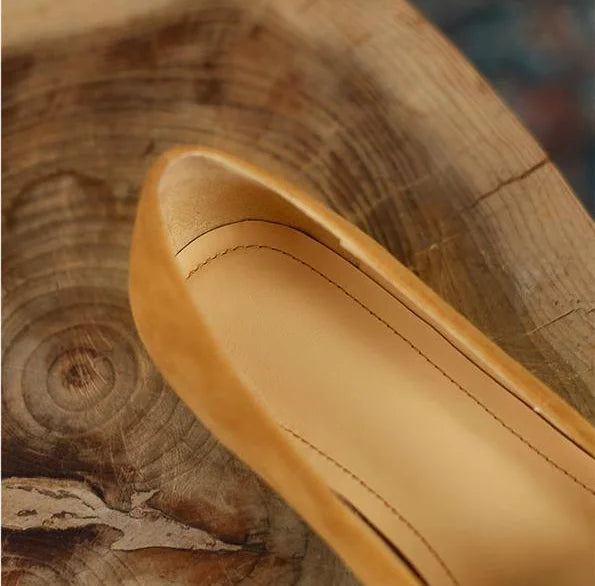 Shoes for Woman 2025 Office Women's Summer Footwear Pointed Toe Yellow Low Heel Elegant Fashion Trend on Promotion High Quality