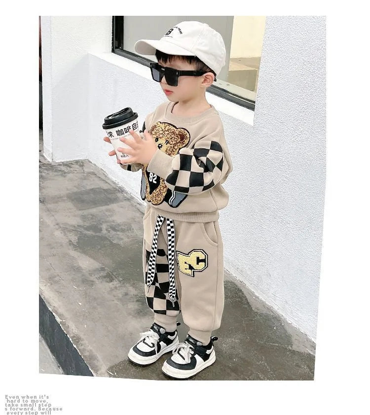 Children Baby Fashion Hoodies Boys Girls Clothing Sets Spring and Autumn Kids Long Sleeve Sweatshirt+Pants Casual Outfit