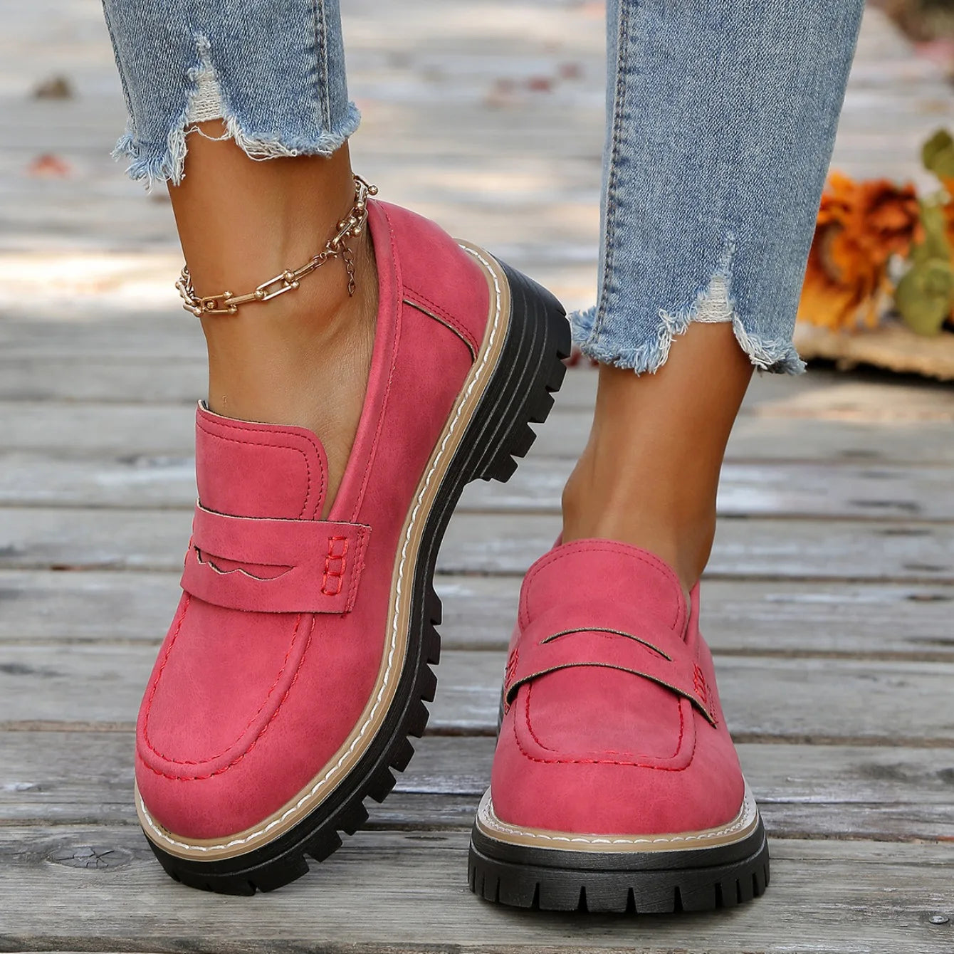 2025 New Women Loafers Comfortable Outdoor Sneakers Non-slip Thick Bottom Shoes Spring Autumn Flat  Shoes Women Zapatos De Mujer