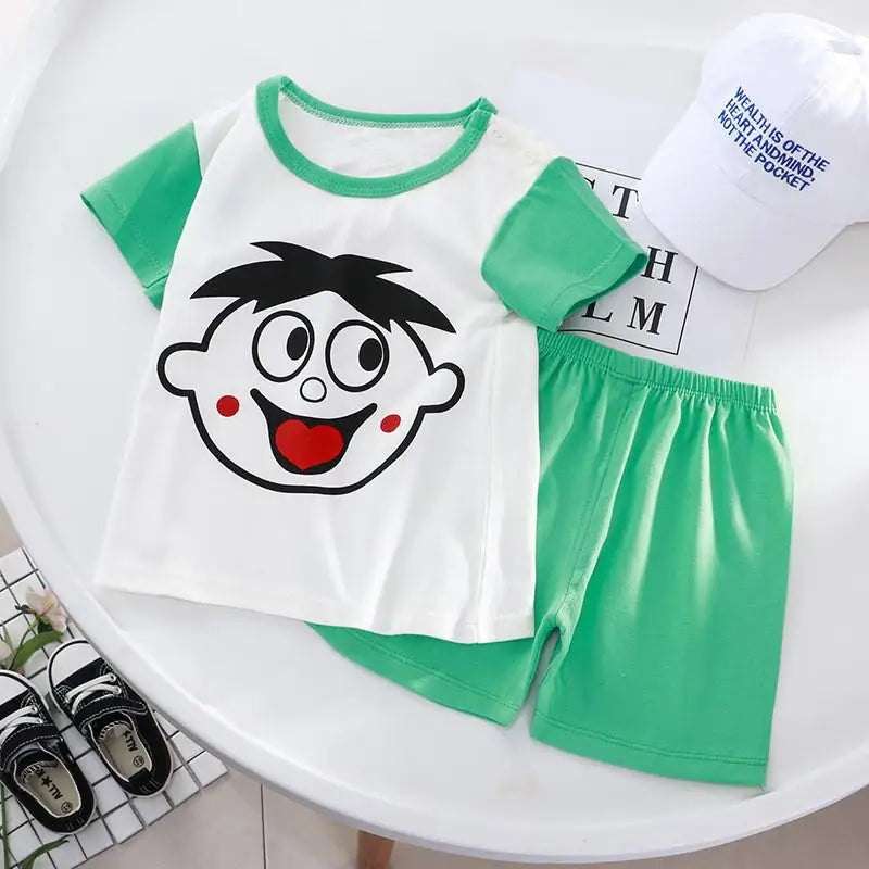 2022 New Summer Infants Clothes Short Sleeve T-shirt+shorts 2-piece For Baby Boys Girls Kids Outfit Children's Clothing Sets