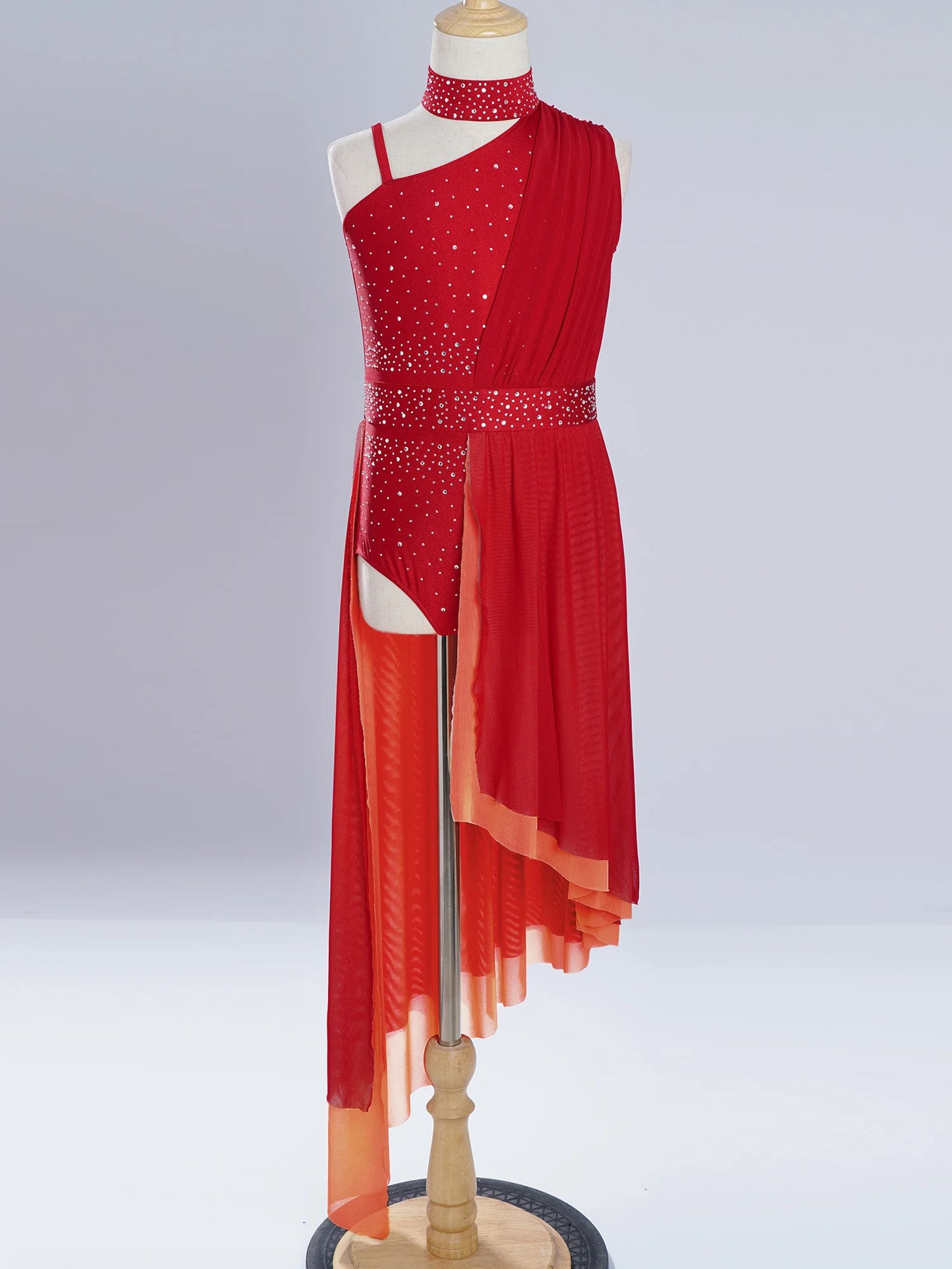 Kids Dance Dress for Girls Modern Contemporary Ballet Skirted Leotard Dress Lyrical Dance Costume Stage Ballerina Dancewear