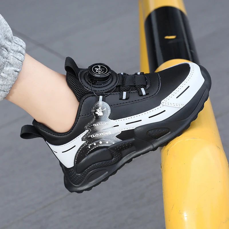 Children Sneaker Boys Casual Shoes Leather Student Walking Shoes Kids Non-slip Lightweight Girls Sports Running Tennis Footwear