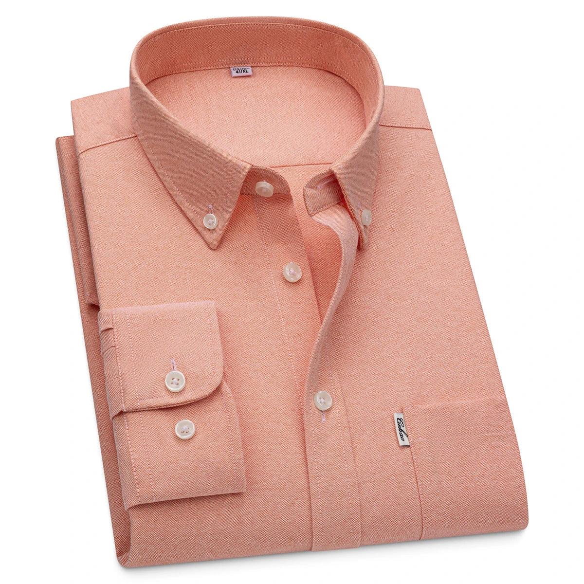 Men's Hard-wearing Comfortable 100% Cotton Long Sleeve Dress Shirt with Pocket, Spring Autumn Casual Oxford Button-Down Shirts