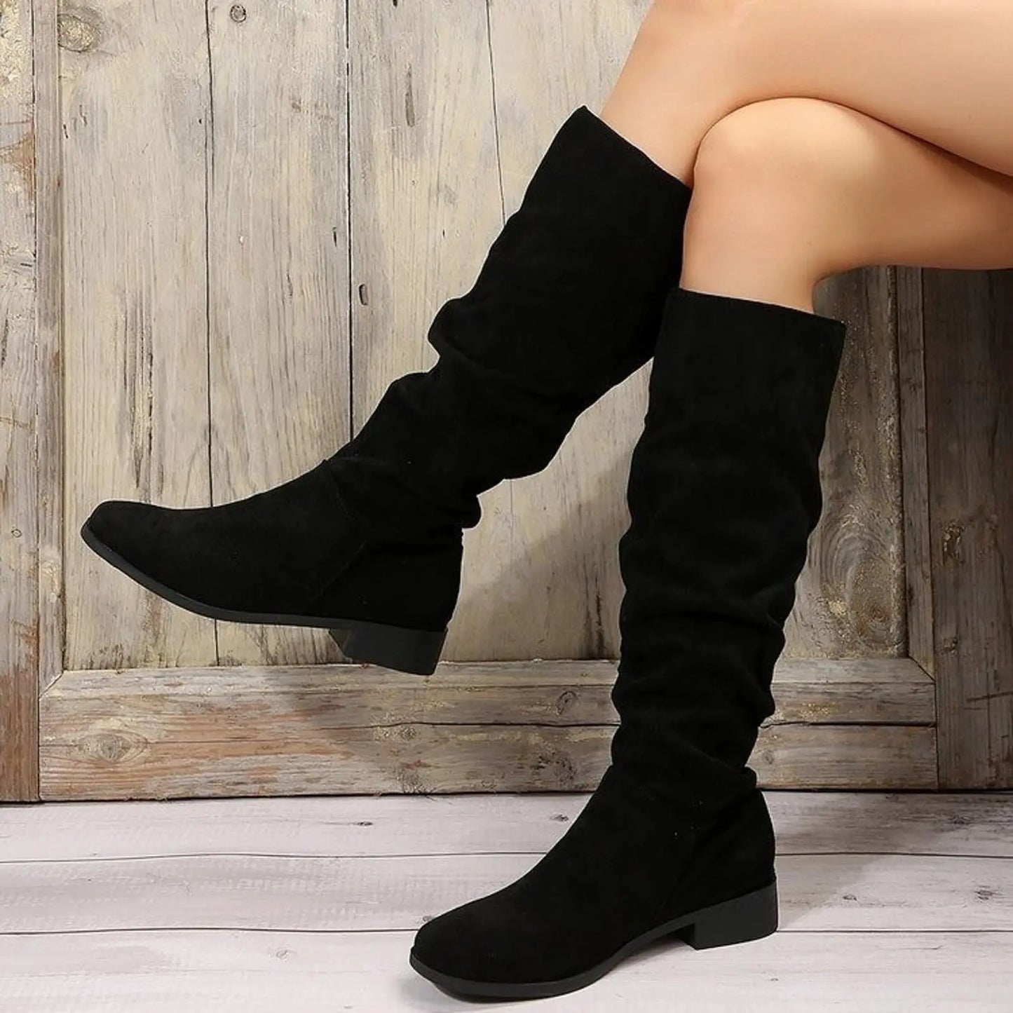 New Autumn Winter Fashion Botas High Quality Pleated Boots Round Toe Thick Bottom Boots Comfortable Women's Boots Mujer